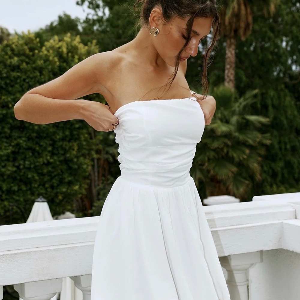 Princess Polly White Strapless Mini Dress